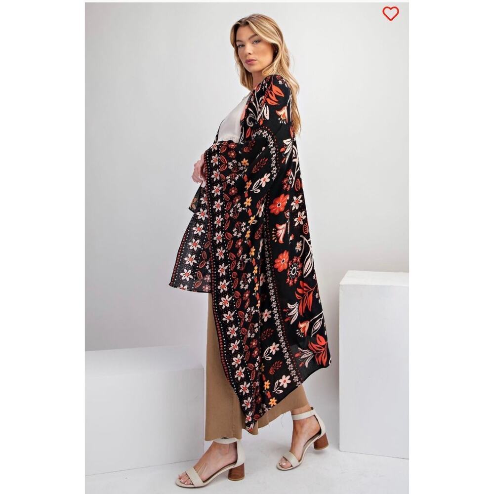 Easel - Printed Rayon Crepon Kimono - Large - Picture 2 of 4
